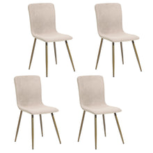 Load image into Gallery viewer, Upholstered Fabric Dining Side Chairs (Set of 4) - Beige / Gold
