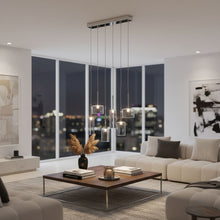 Load image into Gallery viewer, Kitchen Island Six Light Metal LED Ceiling Light With Shades - Silver
