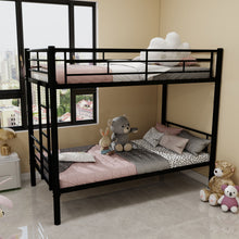 Load image into Gallery viewer, Metal Bunk Bed For Kids, Convertible Bedframe With Ladders &amp; Guardrail
