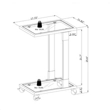 Load image into Gallery viewer, Side Table, Sofa Table, Glass Top C Shape Square Table With Metal Base For Living Room, Bedroom, Balcony Home And Office
