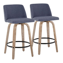 Load image into Gallery viewer, Toriano - Contemporary Fixed-Height Counter Stool &amp; Swivel With Round Footrest (Set of 2)
