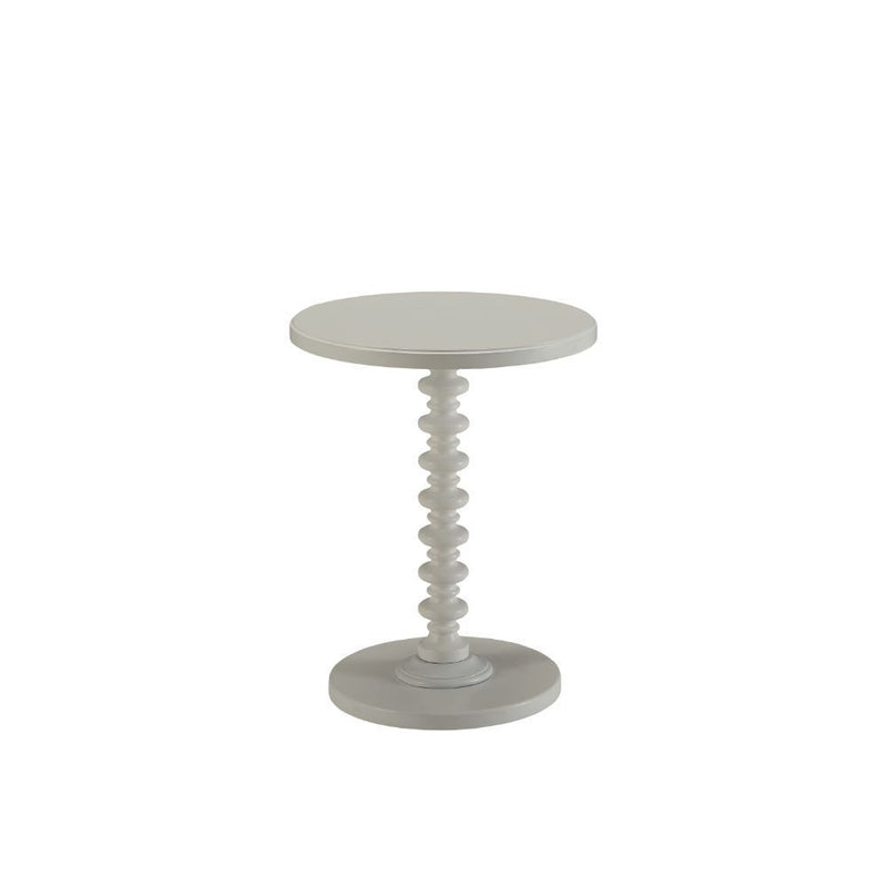 22" Solid Wood Round End Table - Pearl Silver