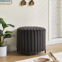 Load image into Gallery viewer, Wide Upholstered Round Pouf Ottoman Foot Rest

