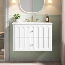 Load image into Gallery viewer, Floating Bathroom Vanity With Oval Knobs &amp; Round Edge, Soft Close Drawer Slides
