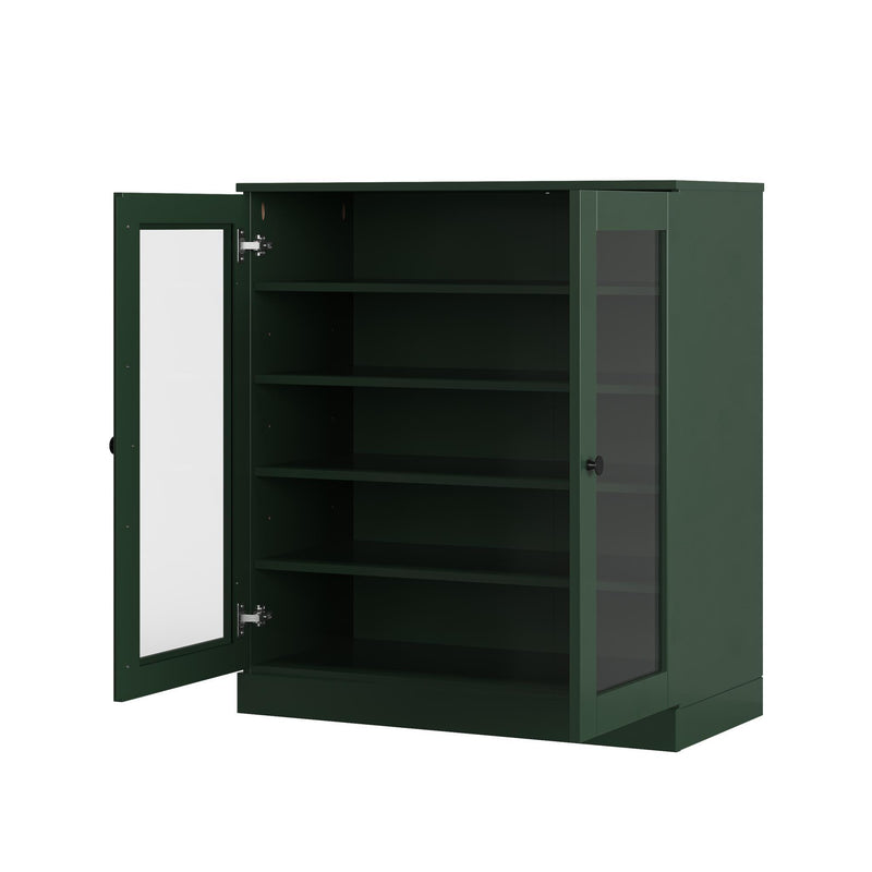 Twenty Pair Solid Woodshoe Storage Cabinet (752337) - Green
