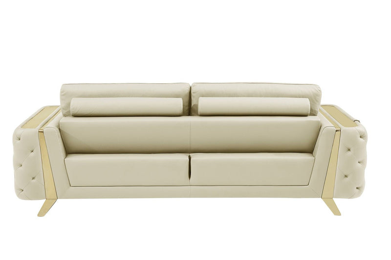 Italian Leather Sofa (720455) - Beige