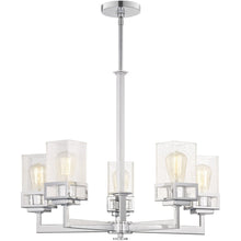 Load image into Gallery viewer, 29" Five Light Dimmable Chandelier With Shades - Silver
