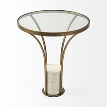 Load image into Gallery viewer, Glass Round End Table - Black And White
