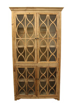 Load image into Gallery viewer, 47" Solid Wood Carved Geometric Accent Cabinet With Four Doors - Natural
