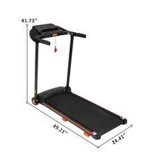 Load image into Gallery viewer, 2.5Hp Quiet Folding Treadmill With Heart Rate Sensor, 300Lbs Weight Capacity, With USB Charge Station For Android &amp; Bluetooth Speaker, 6 Shock Absorbing - Black
