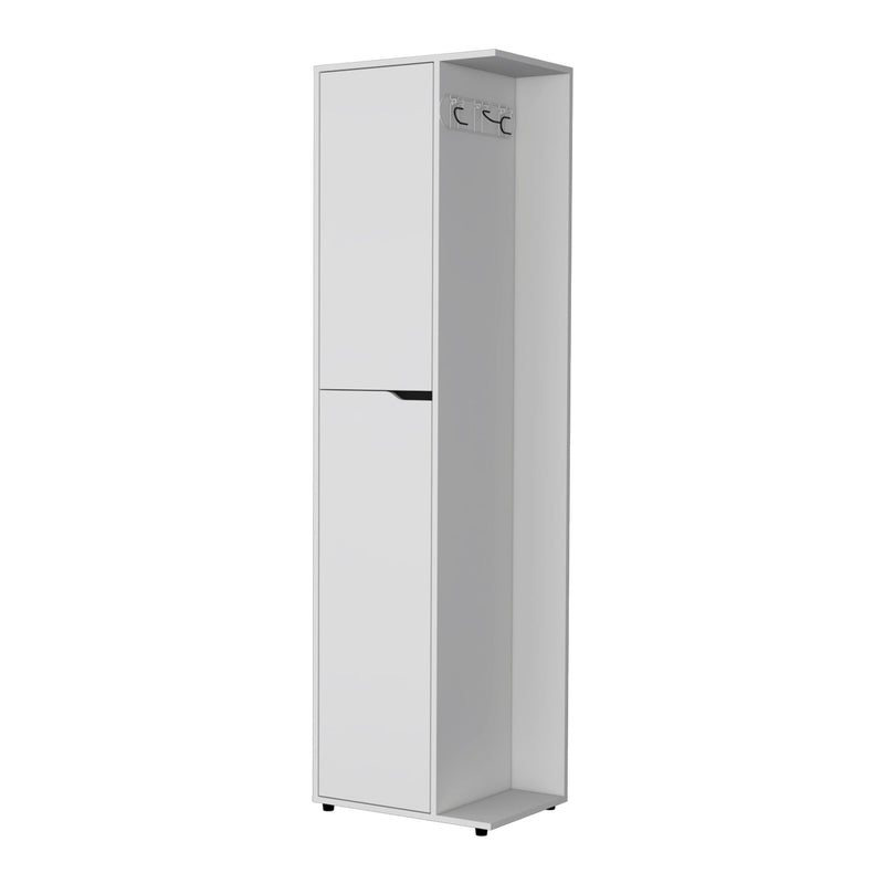 71" Wood Accent Cabinet With Two Doors - White