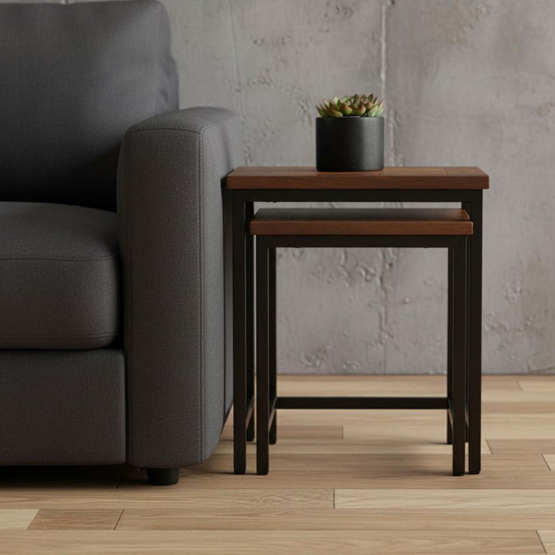 Metal End Table - Brown