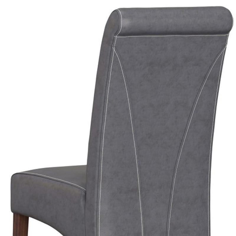 Wood Dining Parsons Chairs (Set of 2) - Dark Brown / Gray