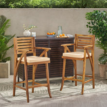 Load image into Gallery viewer, Barstool With Soft Curved Lines And Sturdy Frame (Set of 2) - Brown
