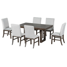 Load image into Gallery viewer, Topmax - 7 Piece Traditional Extendable Dining Table Set With Butterfly Leaf And 6 Upholstered Dining Table Set
