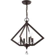 Load image into Gallery viewer, 19" Four Light Metal Dimmable Chandelier With Shades - Bronze
