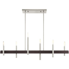 Load image into Gallery viewer, 24'' Six Light Dimmable Chandelier With Shades - Nickel

