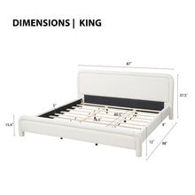 Load image into Gallery viewer, Upholstered Platform Bed Frame With Curved Headboard, Wood Slats Support
