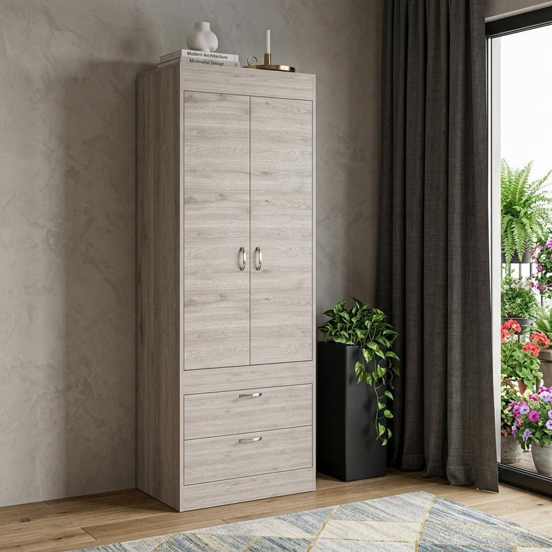 Accent Cabinet With Two Doors Two Drawers - Light Gray