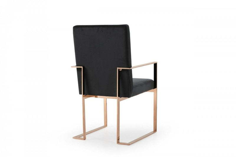 Upholstered Fabric Dining Room Arm Chair - Black