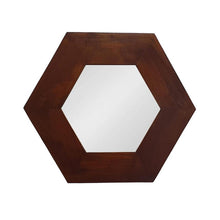 Load image into Gallery viewer, 19" Hexagon Solid Framed Accent Mirror - Dark Brown
