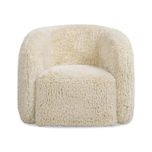 Load image into Gallery viewer, Colt - Fur Swivel Upholstered Barrel Accent Arm Chair - Cream Beige
