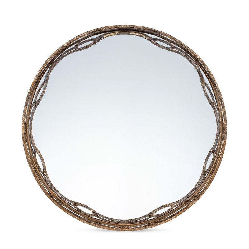 Round Ornate Framed Accent Mirrors (Set of 2) - Gold