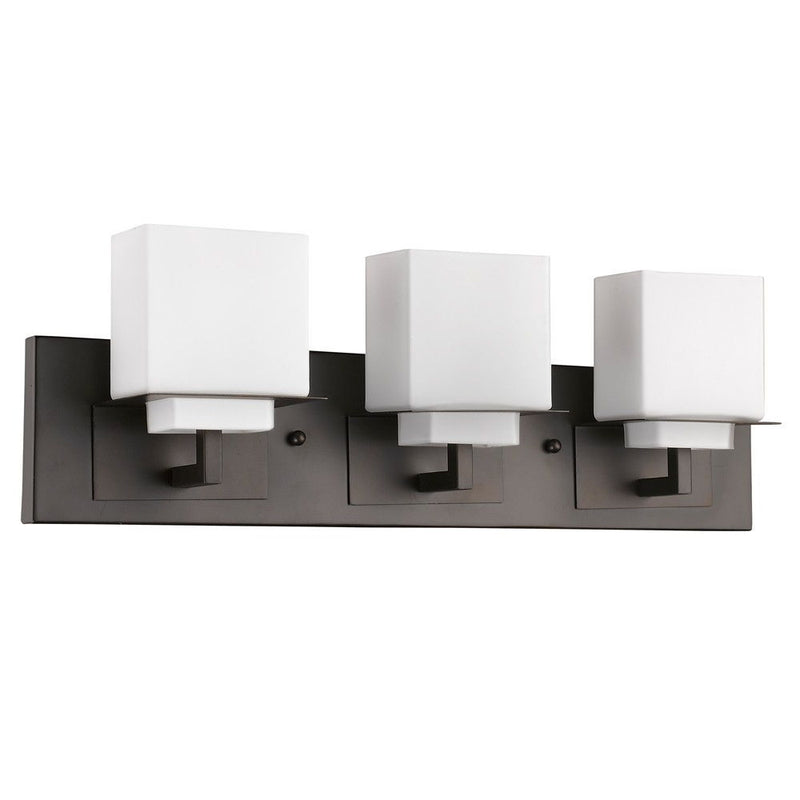 Metal And Glass Vanity Flush Mounted Sconce - Black And White