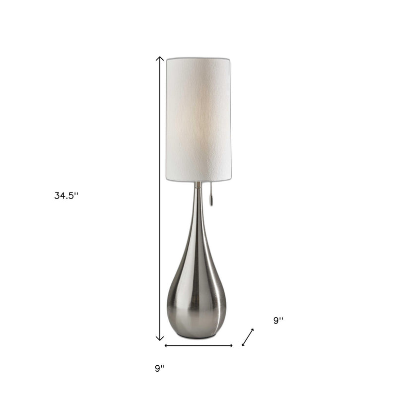 Metal Teardrop Table Lamp - Brushed Steel