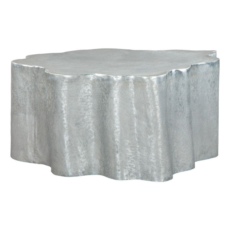 37" Aluminum Free Form Solid Coffee Table - Silver