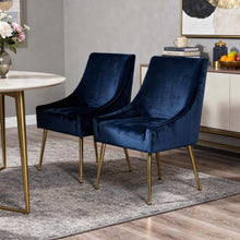 Load image into Gallery viewer, Dining Chairs (Set of 2) - Blue / Gold
