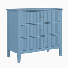 Load image into Gallery viewer, Fluted 3 Drawer Nightstand With Soft Close Slides
