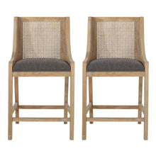 Load image into Gallery viewer, French Country Fabric Upholstered Counter Stools (Set of 2)
