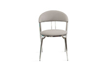 Load image into Gallery viewer, Faux Leather Stainless Steel Open Back Dining Side Chairs (Set of 2) - Gray / Silver
