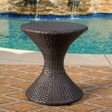 Load image into Gallery viewer, Highest Quality Wicker Hourglass Shaped Side Table - Brown Multi
