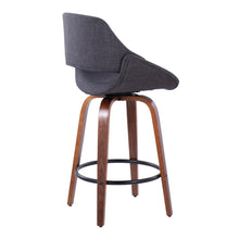 Load image into Gallery viewer, Fabrico - Mid Century Modern Fixed Height Counter Stool &amp; Round Footrest (Set of 2)
