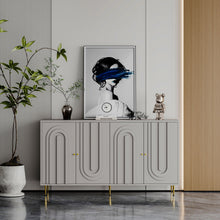 Load image into Gallery viewer, Modern Lacquered 4 Door Cabinet Sideboard Buffet Server Cabinet Storage Cabinet, For Living Room, Entryway, Hallway, Office, Kitchen And Dining Room
