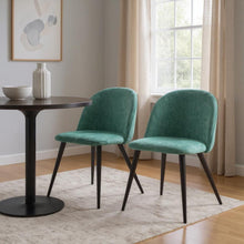 Load image into Gallery viewer, Upholstered Fabric Dining Side Chairs (Set of 2) - Green / Black
