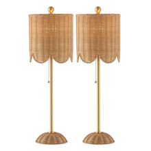 Load image into Gallery viewer, Table Lamps LED With Drum Shades (Set of 2) - Natural
