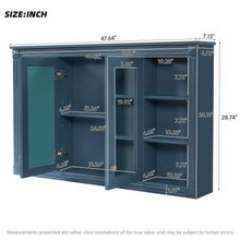 Load image into Gallery viewer, Wall-Mounted Mirror Cabinet With Adjustable Shelf And Open Shelves
