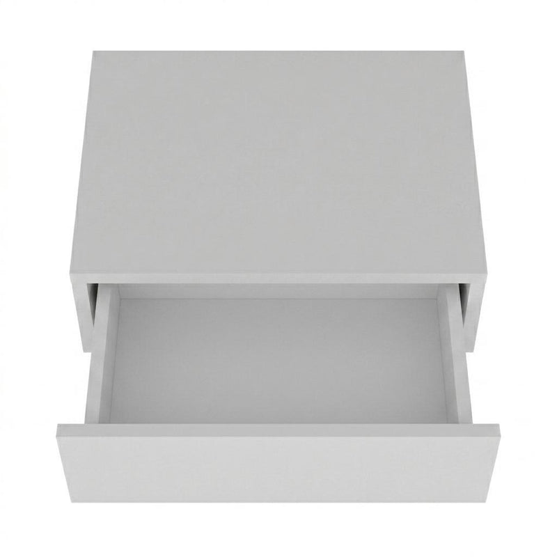 Wood One Drawer Floating Nightstand (Set of 2) - White