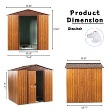Load image into Gallery viewer, Metal Storage Shed Appealing Horizontal Siding In Woodgrain With Coffee Trim To Complement - Light Brown
