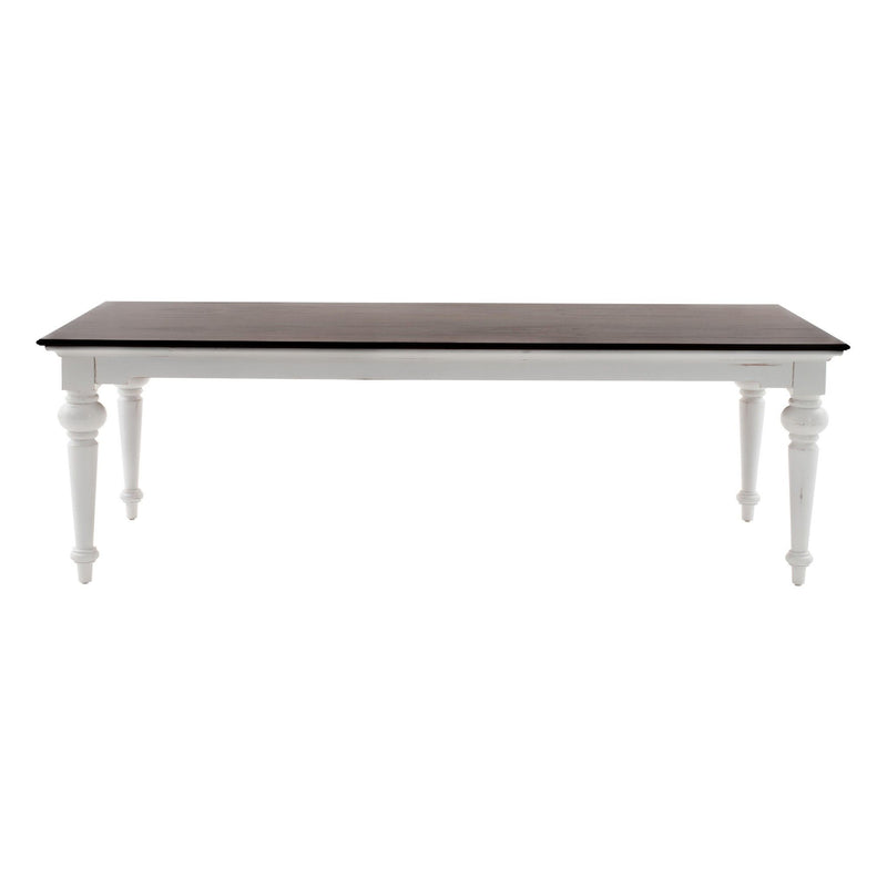 Solid Wood Dining Table - Dark Brown / White