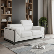Load image into Gallery viewer, Italian Leather Loveseat - White / Black
