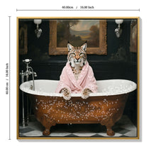 Load image into Gallery viewer, Tiger In Bathtub Wall Art Print Poster, Bathroom Decor Posters Prints For Restroom - Pink / White
