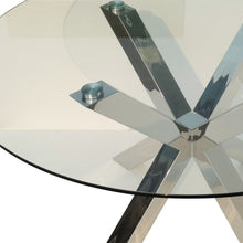 Load image into Gallery viewer, 54" Cross Leg Base Round Top Dining Table - Clear
