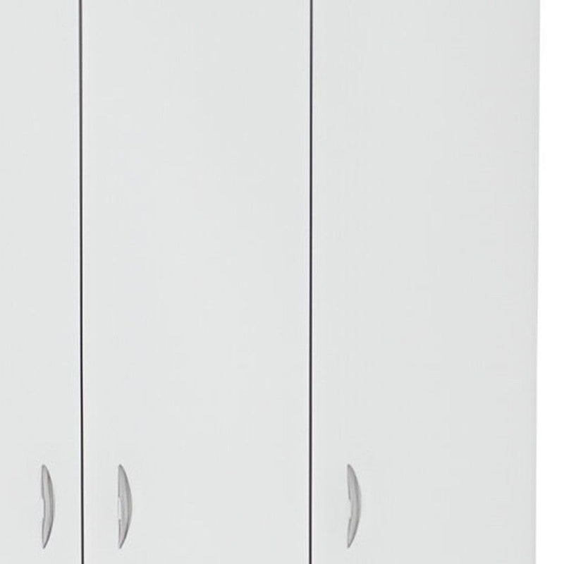 71" Modern Three Door Two Drawer Combo Dresser - White