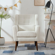 Load image into Gallery viewer, Modern Accent Chair, Arm Chairs For Living Room, Upholstered Mordern Armchair, Comfy Soft Padded Lounge Chair In Small Space, Bedroom, With Pillow, Solid Wood Leg
