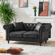 Load image into Gallery viewer, Chesterfield Loveseat, High Tech Fabric Roll Armrest
