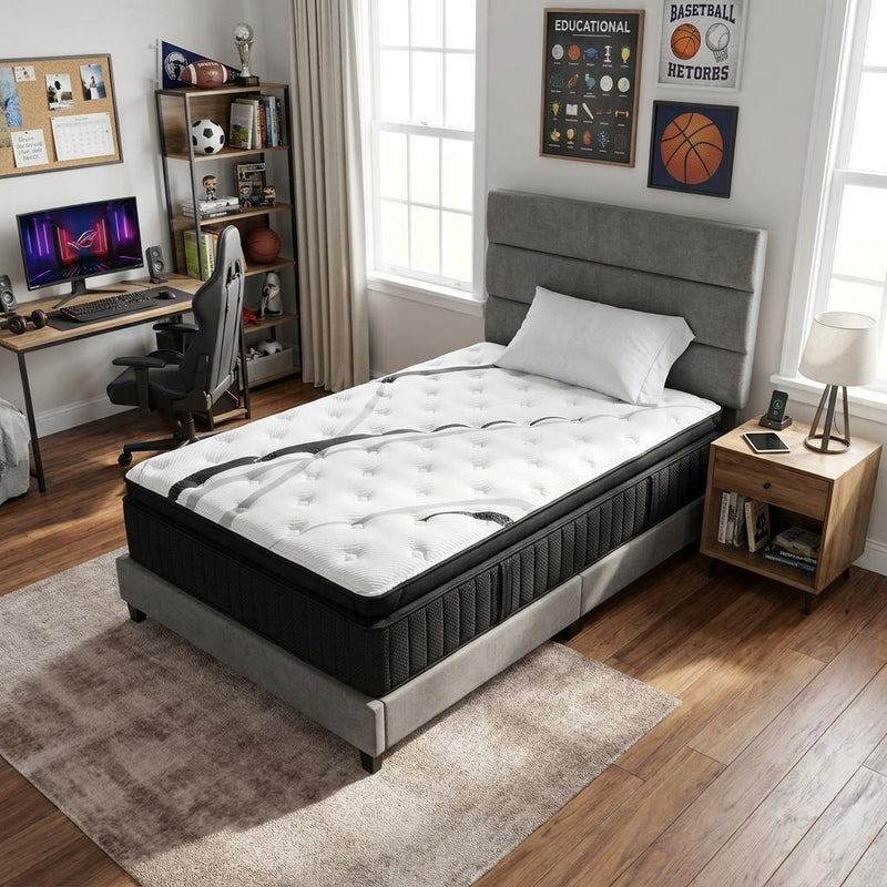 Graphite And Titanium Infused Gel Memory Foam Ultra Plush Hybrid Mattress - Twin